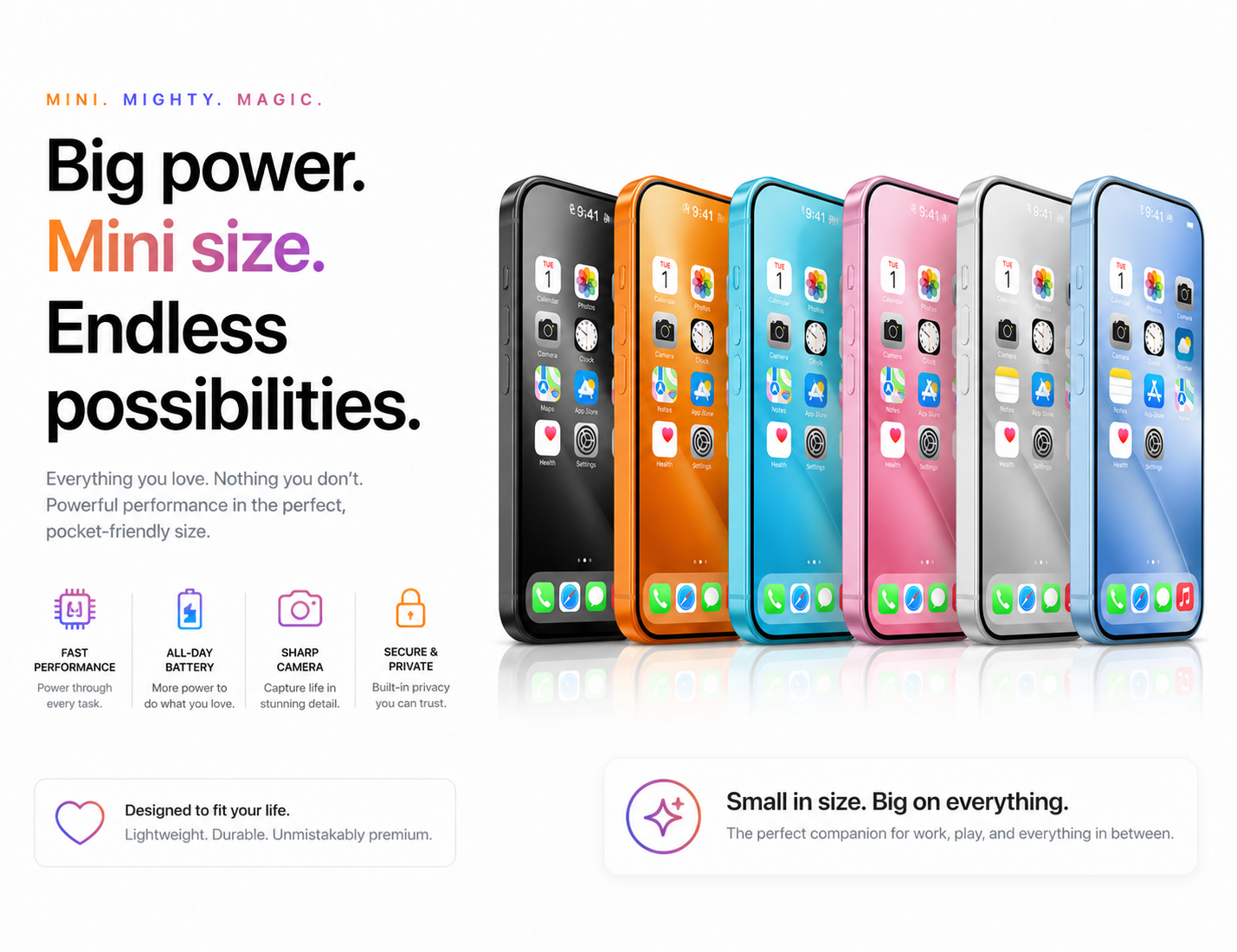 Mini Smart Phone lineup, big power in a mini size
