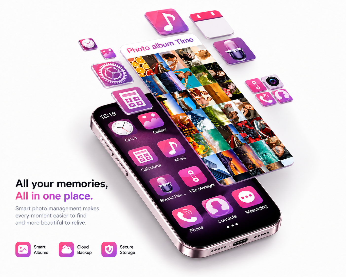 Mini Smart Phone photo gallery and memories